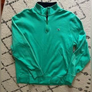 Men’s medium vineyard vine sea foam green quarter zip